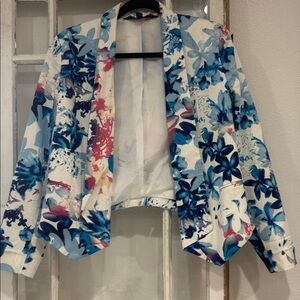 Massimo Blue and Red Floral Blazer